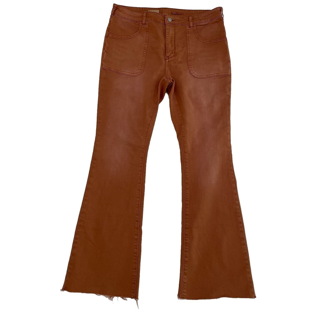 Pilcro Anthropologie Jeans Women's 32 The Icon Flare Bronze Raw Hem